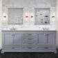 Lexora Home Dukes 80" Double Bathroom Vanity in Dark grey with 2 cm White Quartz Top and Rectangular Sinks, , large