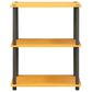 HOMLUX 3-Tier Compact Open Storage Bookshelf in Light Cherry and Black, , large