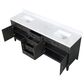 Lexora Home Laurel 84" Double Bathroom Vanity in Black Oak with White Carrara Marble Top and Rectangular Sinks, , large