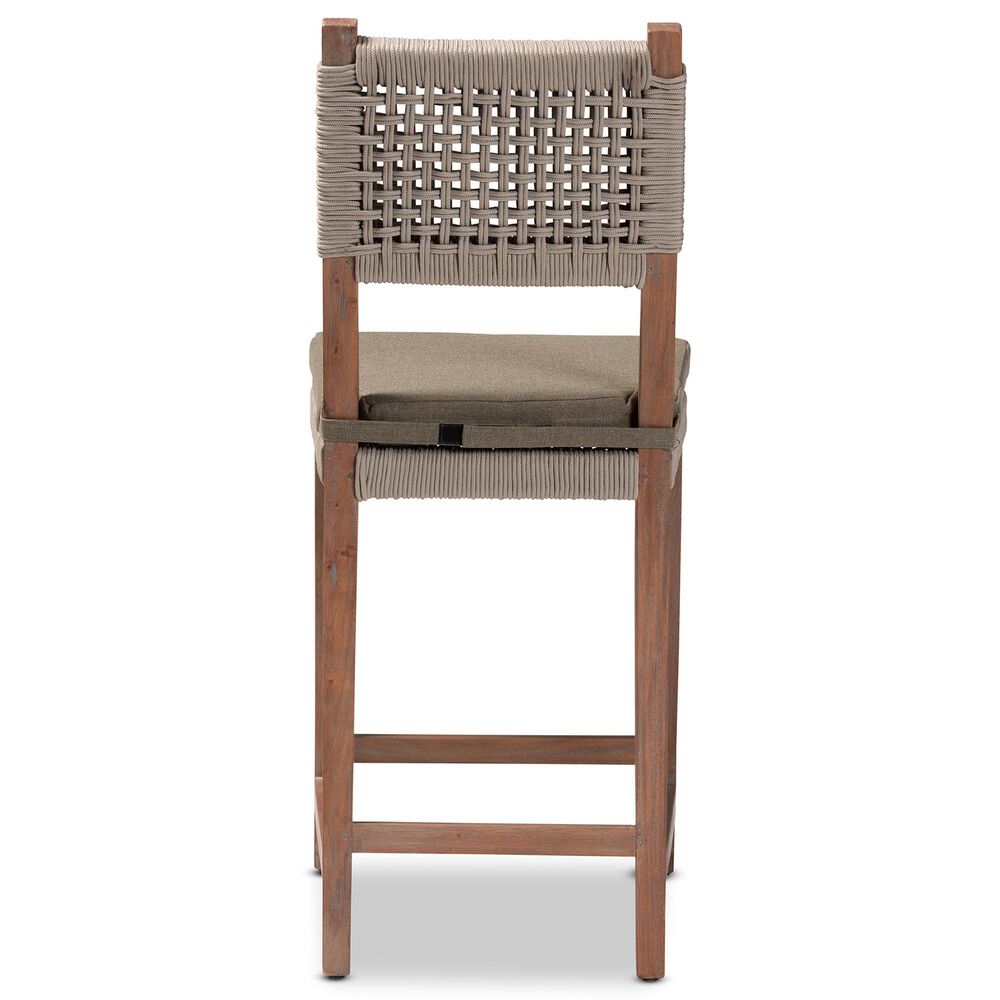 Baxton Studio Heyna Counter Stool in Mahogany, , large