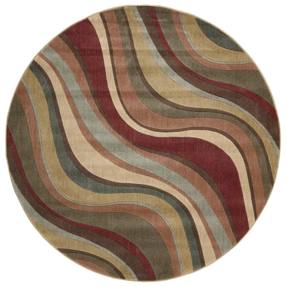 Nourison Somerset ST81 5"6" Round Multicolor Area Rug, , large
