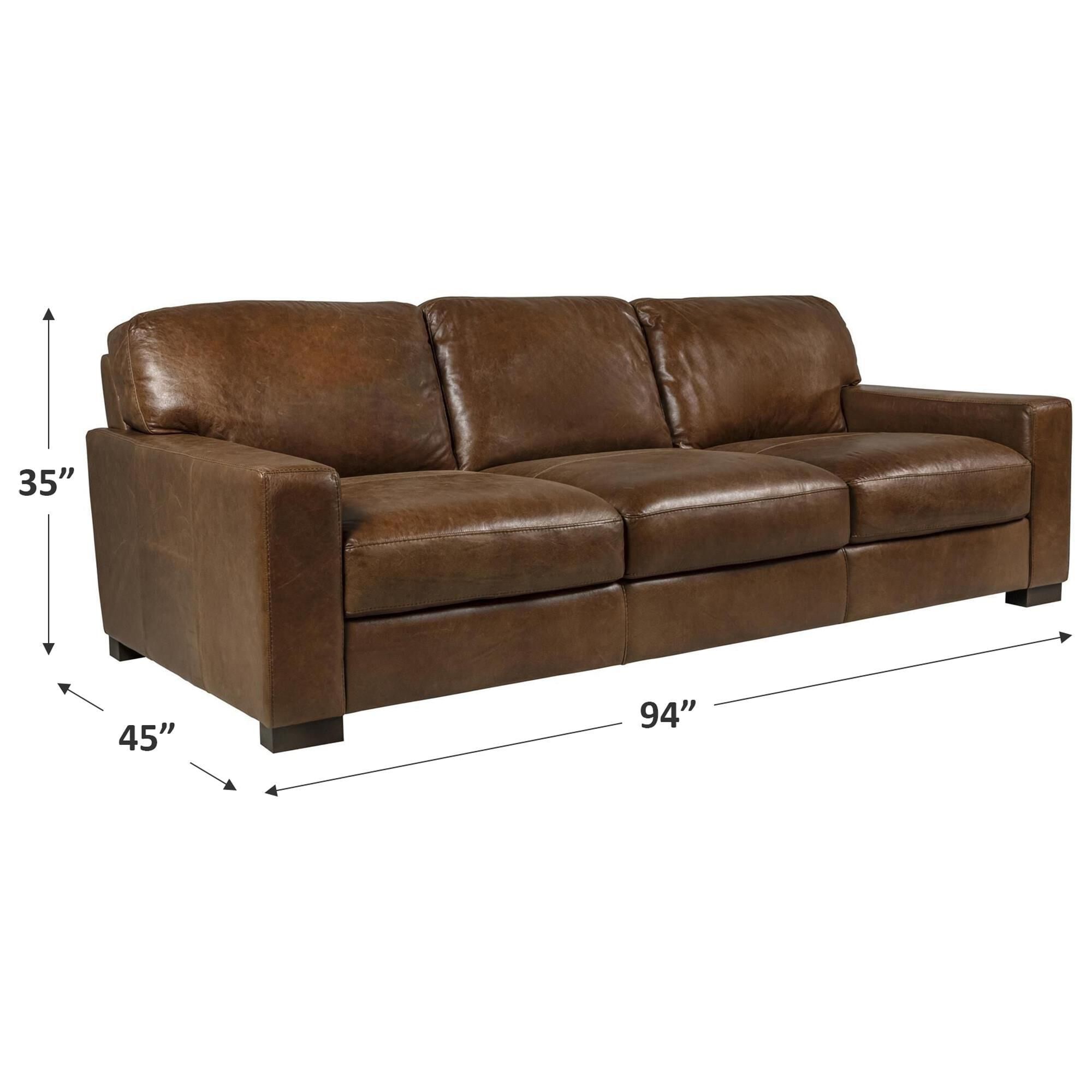 Softline Leather Sofa in Splendor Chestnut Nebraska Furniture Mart