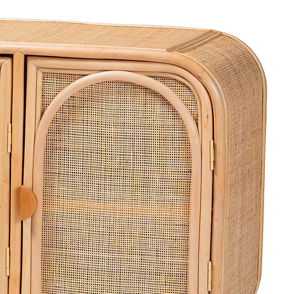 Baxton Studio Evania 3-Door Rattan Storage Cabinet in Natural, , large