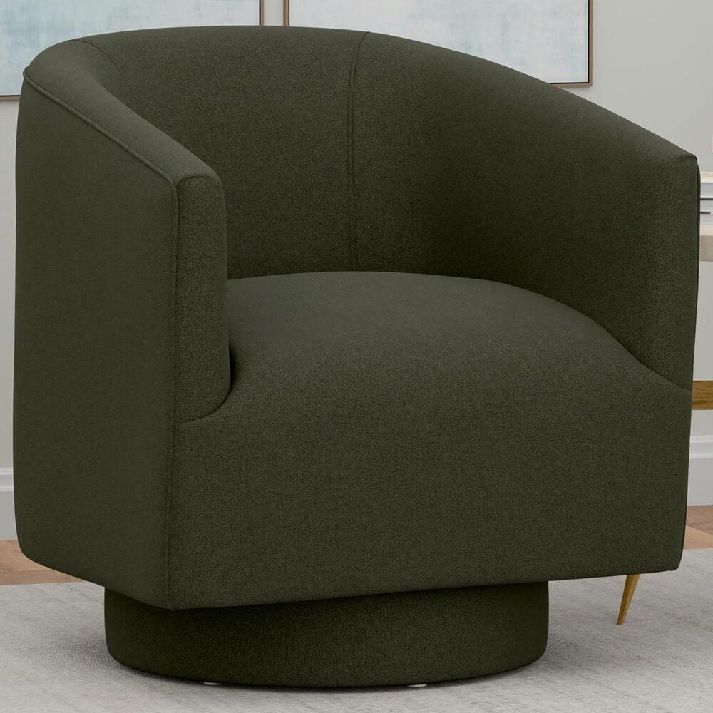 Emerald Home Furnishings Brylee Swivel Accent Chair in Green, , large