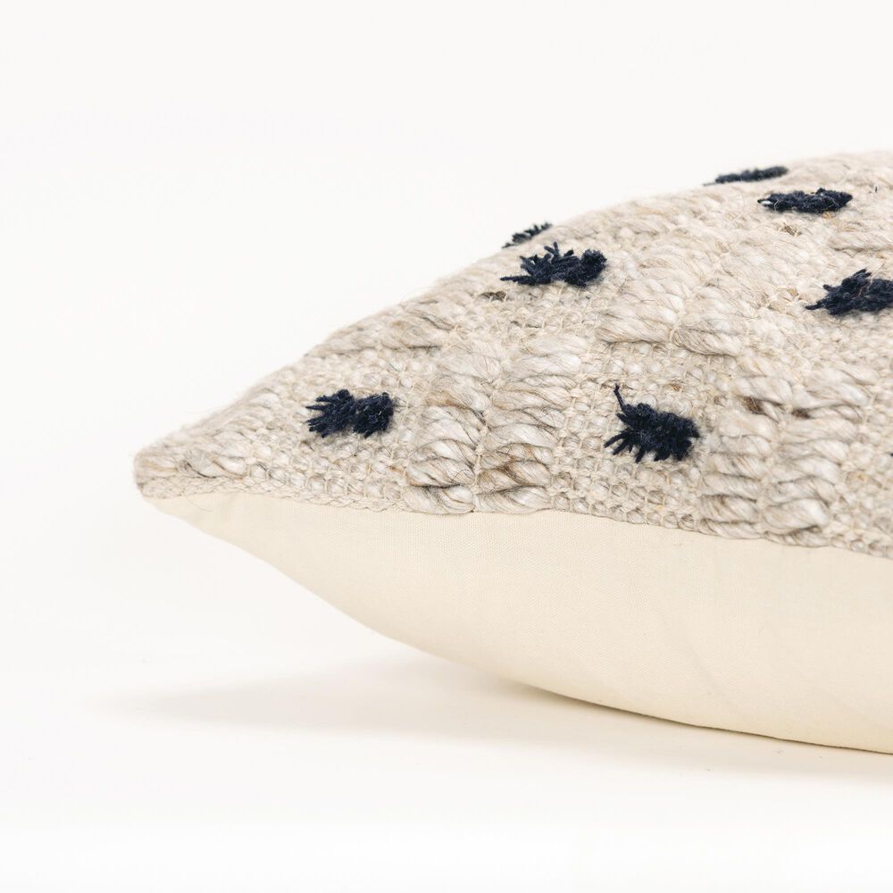 Rizzy Home Polka Dot 20&quot; Down Filled Pillow in Natural, , large