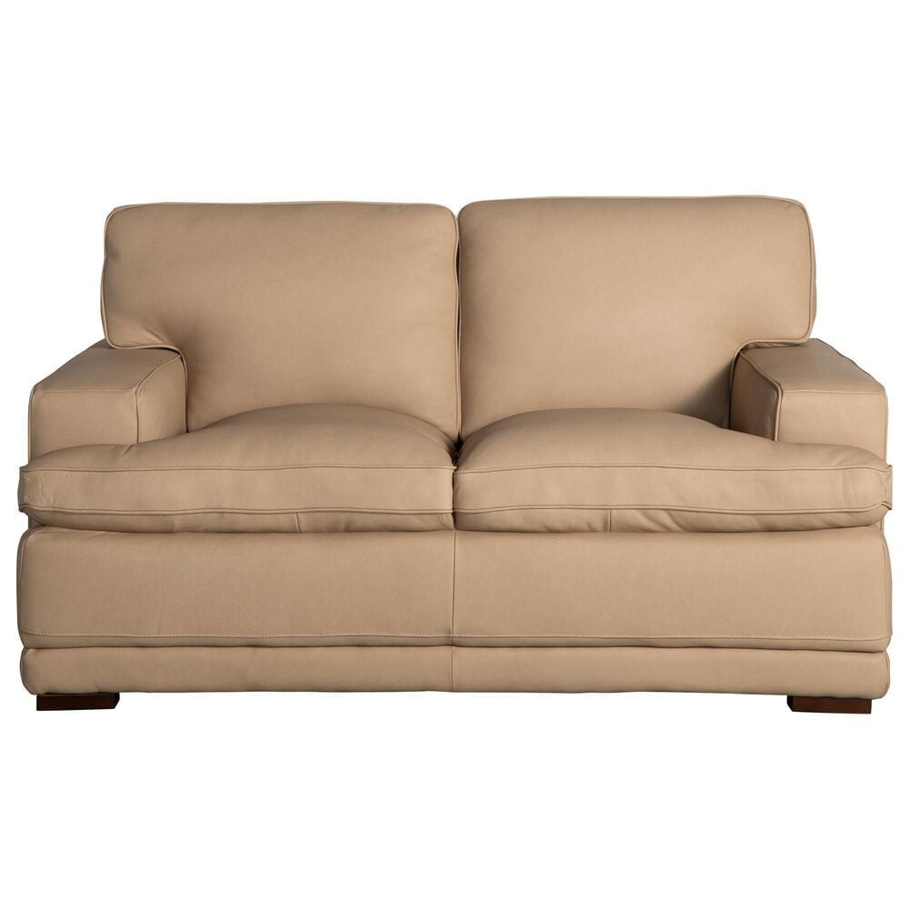 Bordeaux &amp; Co 3-Piece Stationary Leather Living Room Set in Safari Fawn, , large