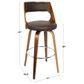 Lumisource Cecina Swivel Barstool with Cream Cushion in Walnut and Chrome (Set of 2), , large