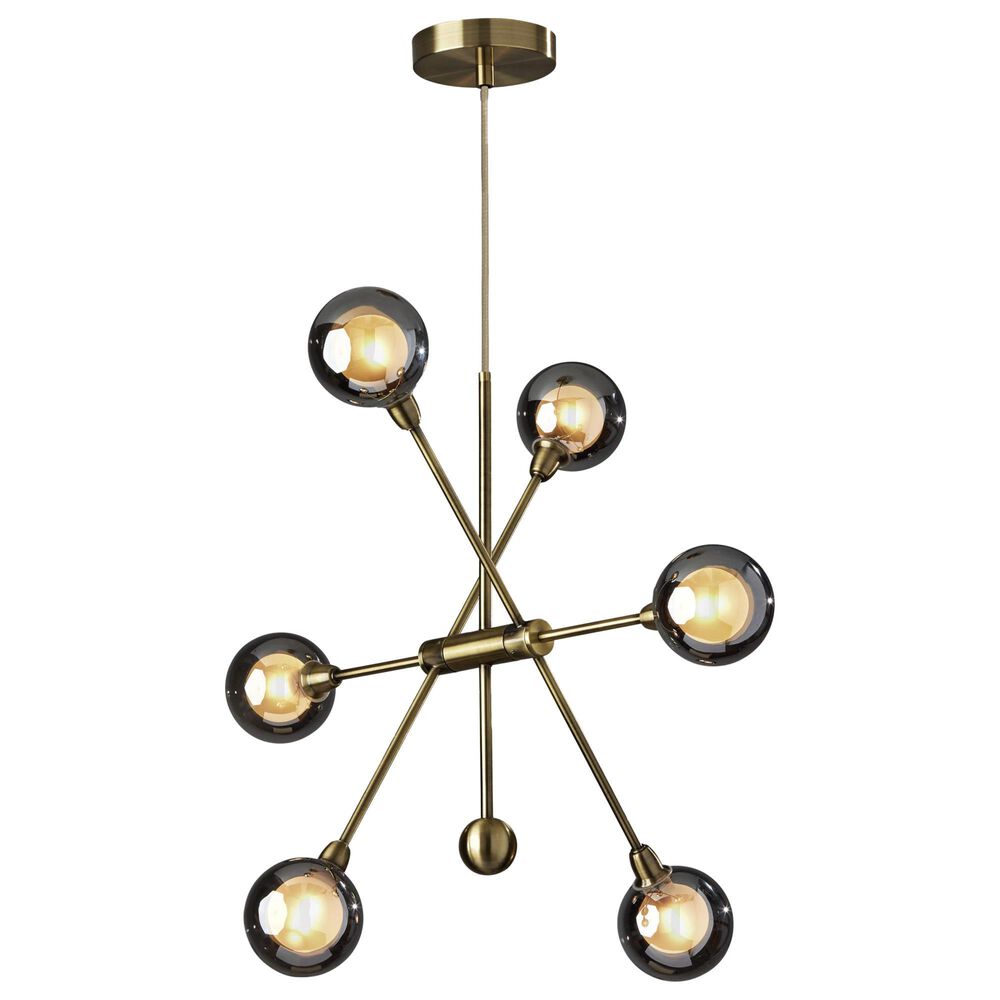 Adesso Starling 6-Light Chandelier in Antique Brass, , large