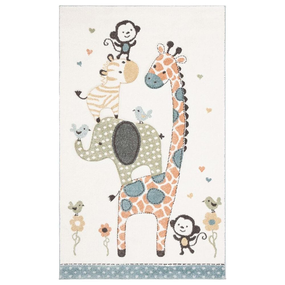 Safavieh Carousel 4" x 6" Ivory Kids Area Rug, , large