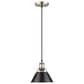 Golden Lighting Orwell 1-Light Small Pendant with Matte Black Shade in Aged Brass, , large