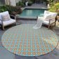 Dalyn Rug Company Marlo 4" Round Orange Indoor/Outdoor Area Rug, , large