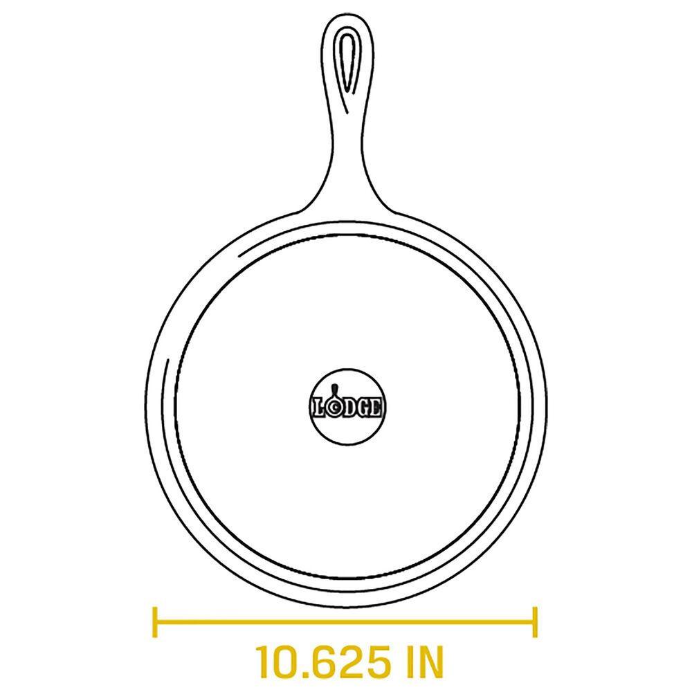 Lodge 10.5&quot; Round Cast Iron Griddle in Black, , large