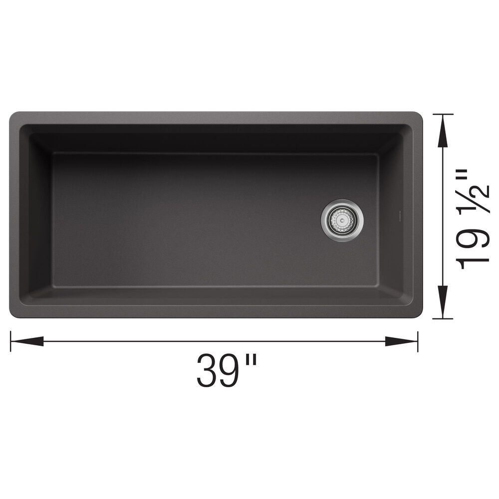 Blanco Inteos 39&quot; Undermount Single Bowl Kitchen Sink in Cinder, , large