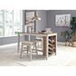 Ashley Skempton Upholstered Counter Stool in Distressed White and Light Brown (Set of 2), , large