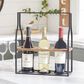 Maple and Jade 16" Farmhouse Metal Wine Holder in Black, , large