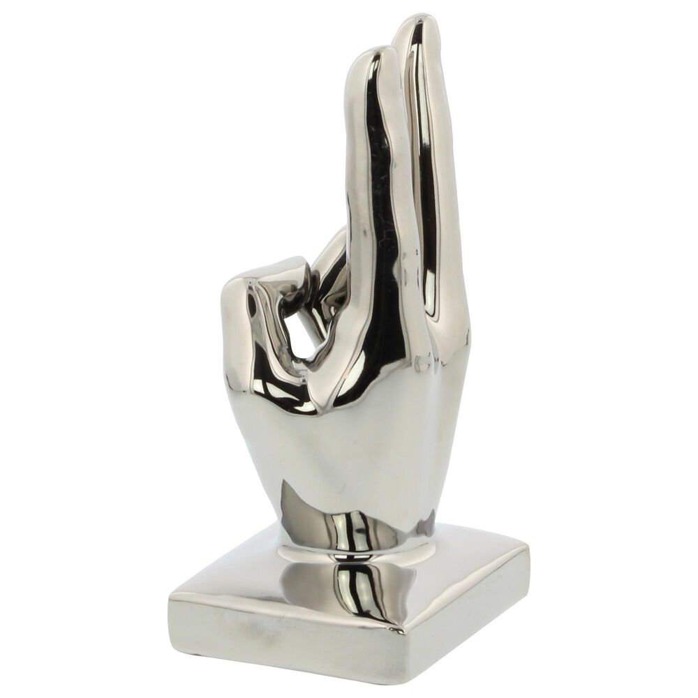 Maple and Jade Assorted Large Hand Sculptures in Silver (Set of 3), , large