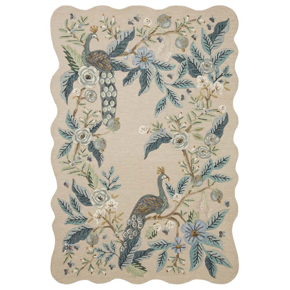 Rifle Paper Co Crafted by Cloth and Company Silhouette 2"3" x 3"9" Blue Area Rug, , large