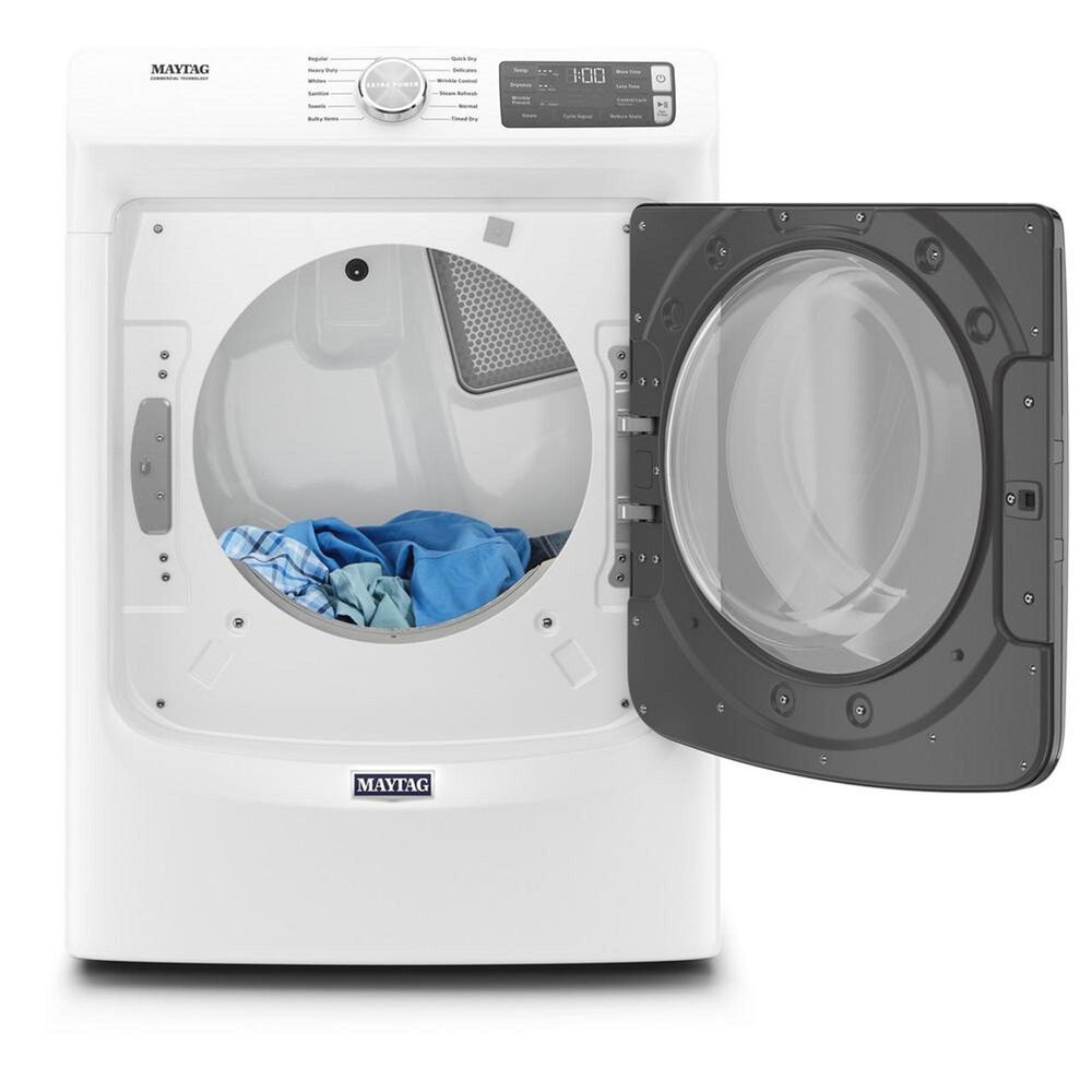 Maytag 4.8 Cu. Ft. Front Load Washer with Steam and a 7.3 Cu. Ft. Electric Dryer - White, , large