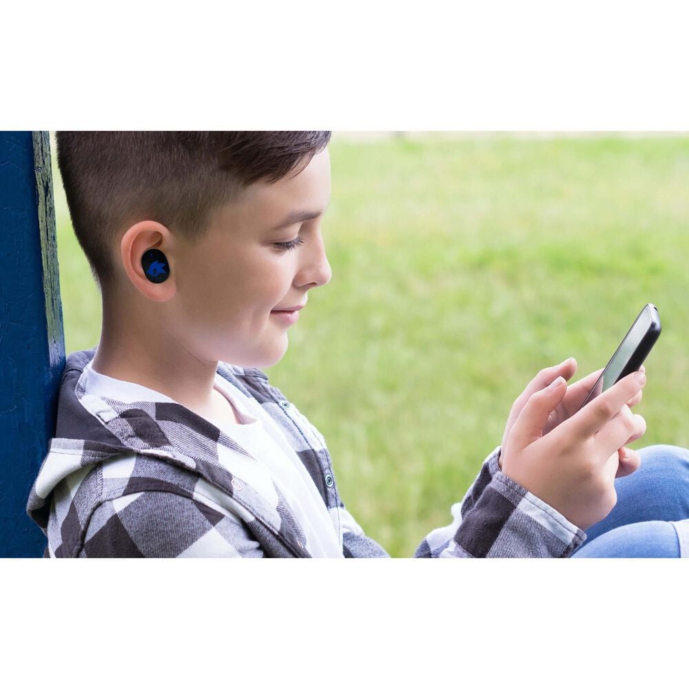 KIDdesigns Sonic the Hedgehog Bluetooth True Wireless Earbuds with Charging Case in Blue, , large
