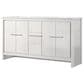 Lexora Home Lafarre 60" Double Bathroom Vanity in White with 2 cm White Quartz Top and Rectangular Sinks, , large