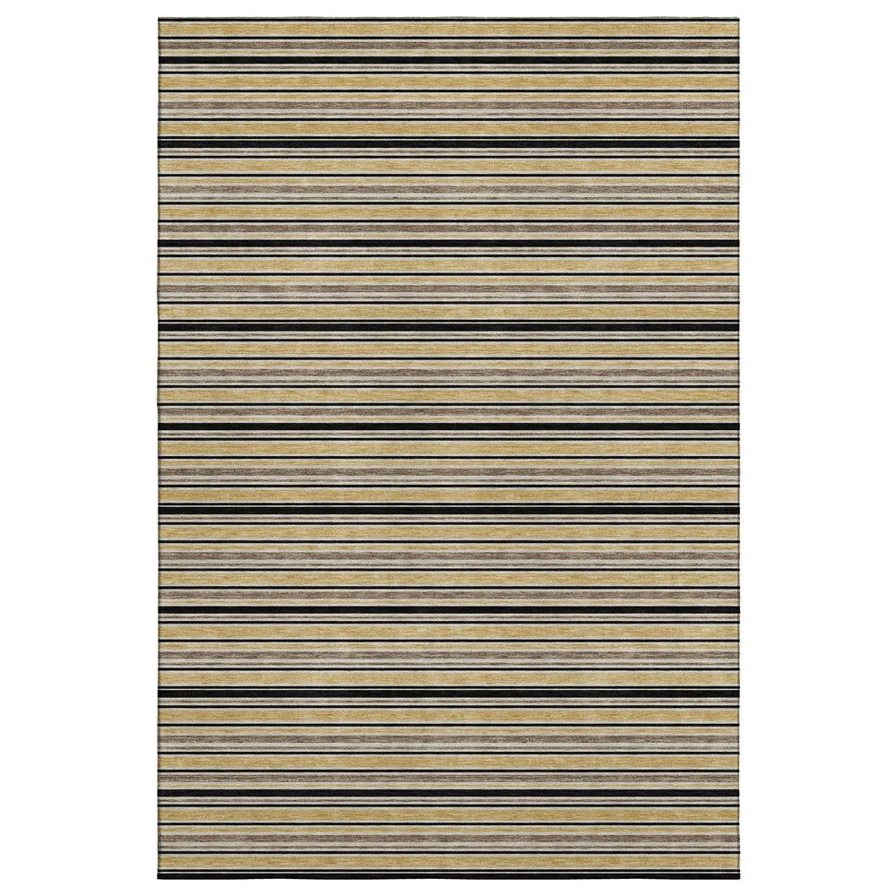 Dalyn Rug Company Soft Essentials Striped Honey 8" x 10" Indoor/Outdoor Area Rug, , large