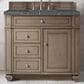 James Martin Vanities Bristol 36" Single Bathroom Vanity in Whitewashed Walnut with 3 cm Parisien Bleu Quartz Top and Rectangular Sink, , large