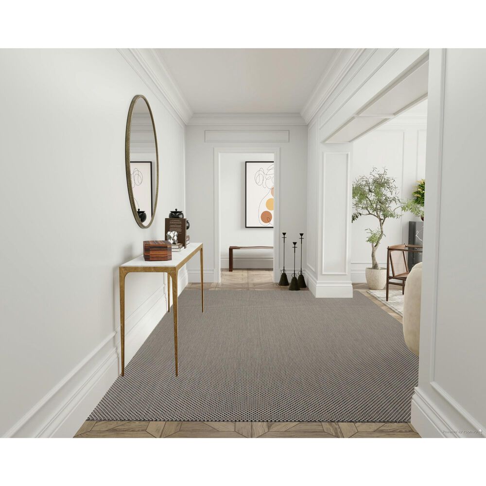 Nourison Courtyard Ivory and Charcoal 9&#39; x 12&#39; Indoor/Outdoor Area Rug, , large