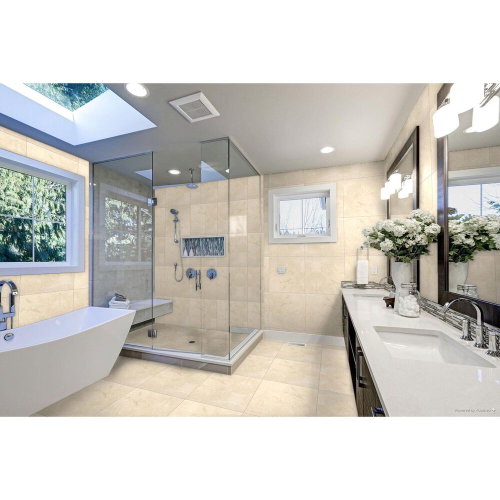 Emser Crema Marfil Plus 24&quot; x 24&quot; Marble Tile, , large
