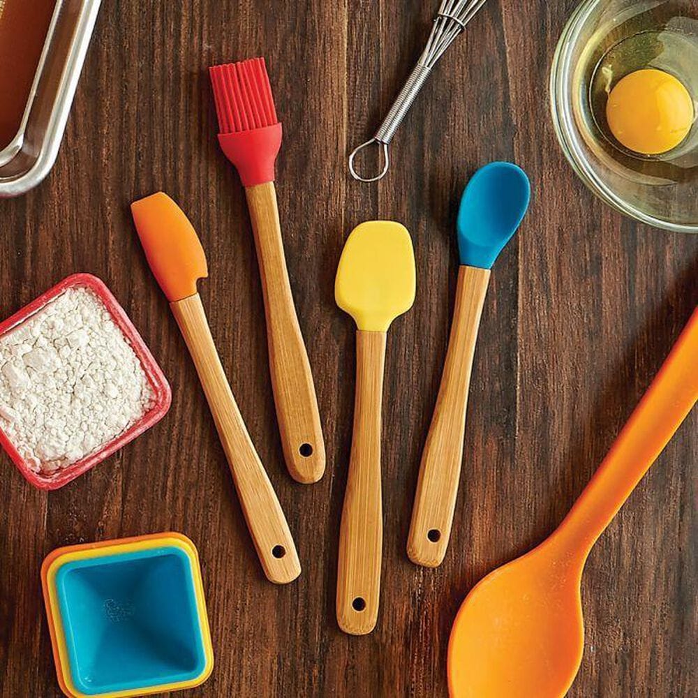 Mrs. Anderson&#39;s 4-Piece Baking Mini Bamboo Tools Set in Red, Orange, Yellow and Blue, , large