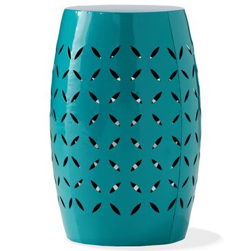 Hearth and Haven Lilac Outdoor Metal Side Table with Cylindrical Design in Teal, , large