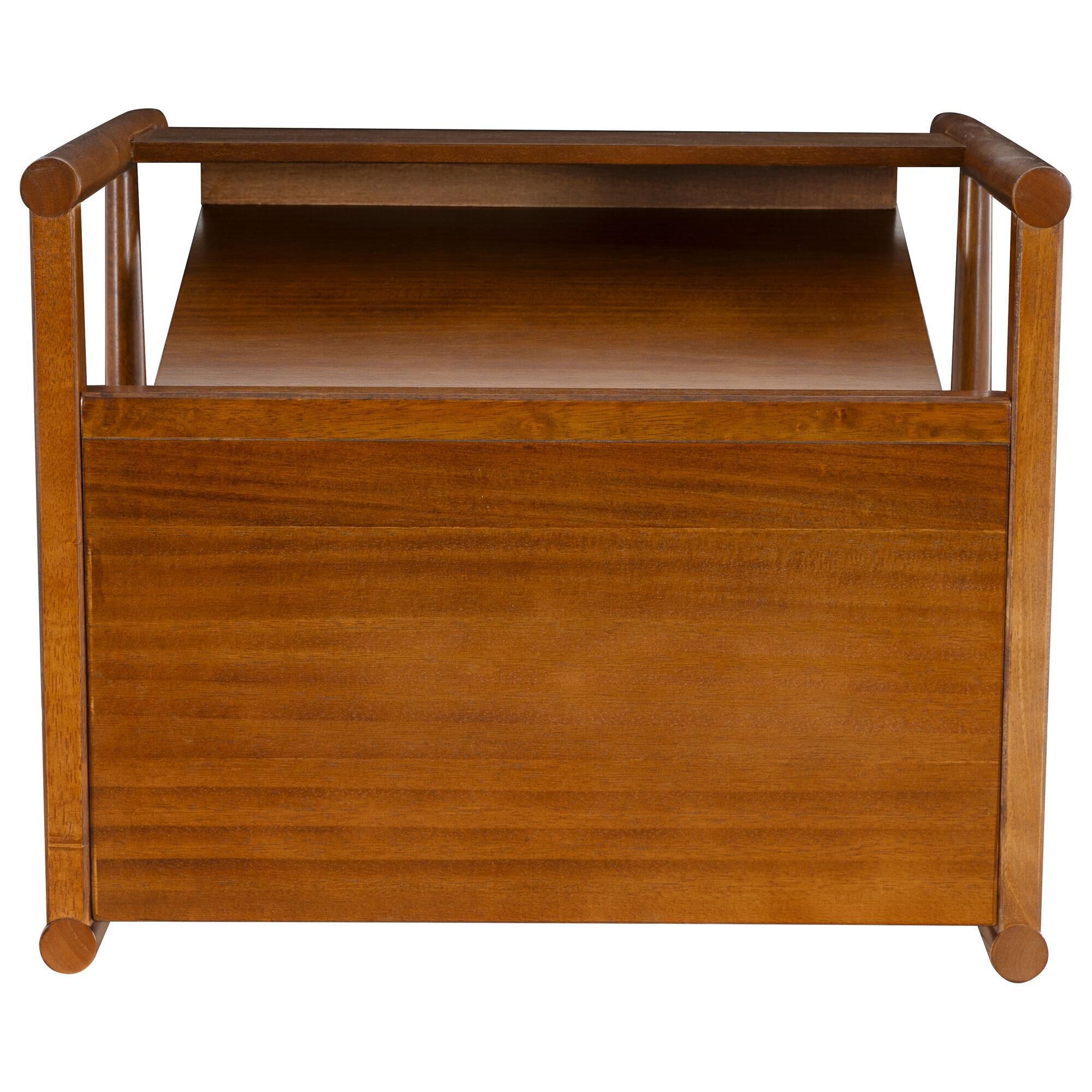 Linon Home Decor Flanagan Magazine Rack in Walnut