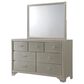 Crown Mark Lyssa 4-Piece Twin Panel Bedroom Set with Dresser Mirror in Champagne, , large