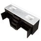 Lexora Home Abbey 84" Double Bathroom Vanity in Black Oak with 2 cm White Carrara Marble Top and Rectangular Sinks, , large