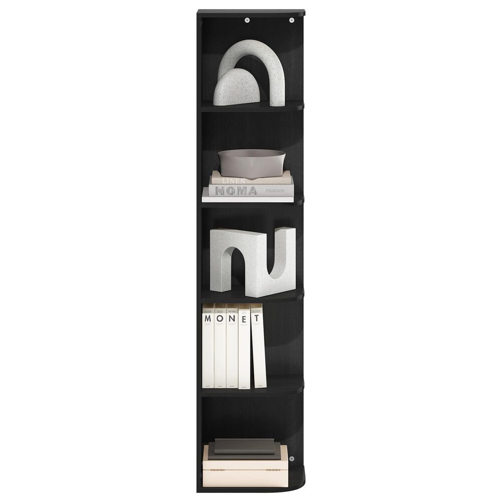 HOMLUX 5-Tier Corner Open Shelf Bookcase in Blackwood, , large