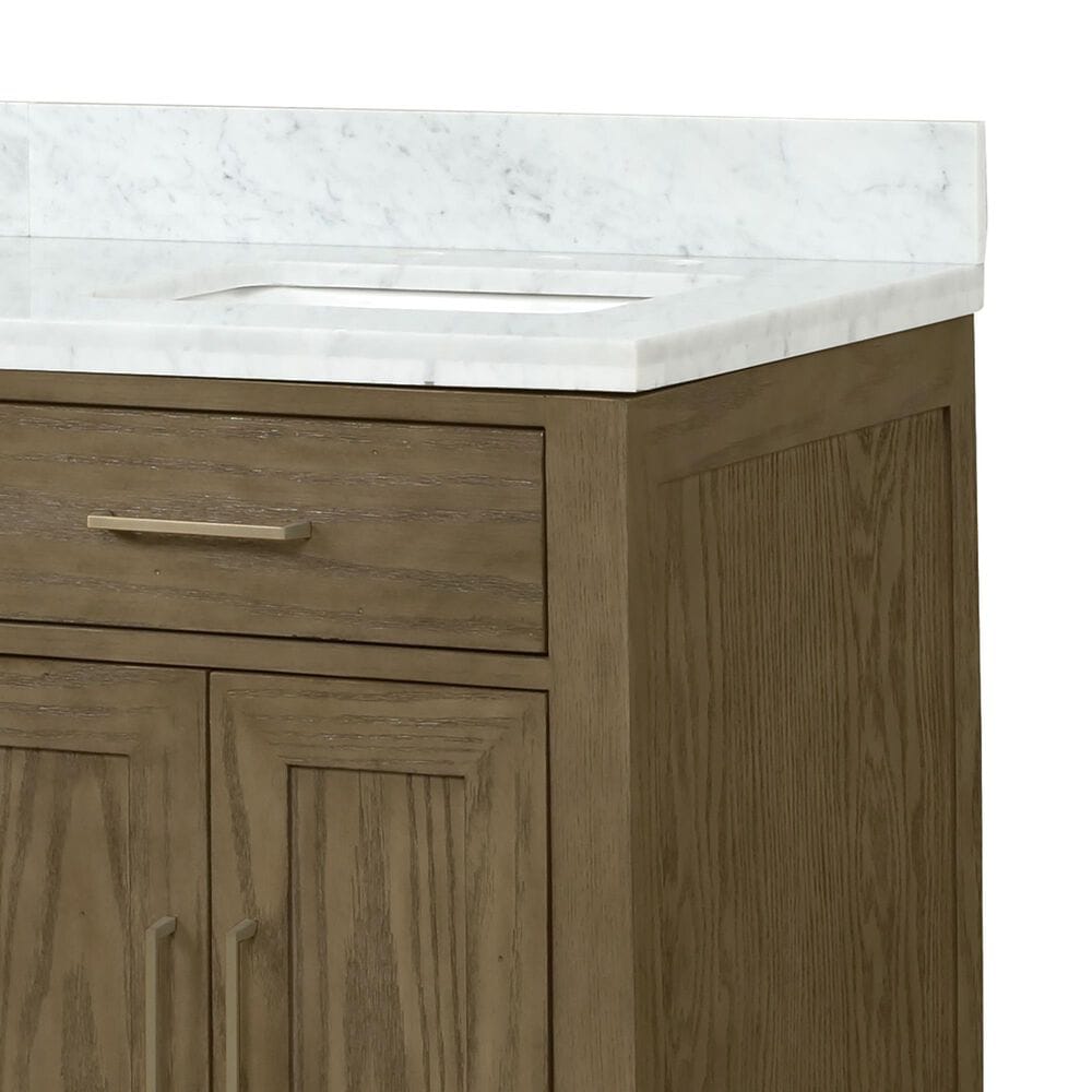 Lexora Home Abbey 60&quot; Double Bathroom Vanity in Black Oak with 2 cm White Carrara Marble Top, Rectangular Sinks and 28&quot; Mirrors, , large