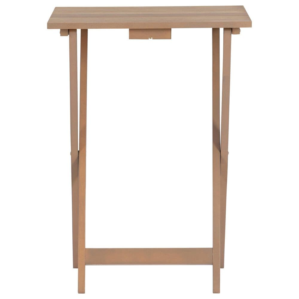 Linon Home Decor Acacia Folding TV Tray Table Set with Stand in Natural (Set of 4), , large