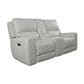 Bassett Raymond Leather Power Reclining Console Loveseat in Vanilla, , large