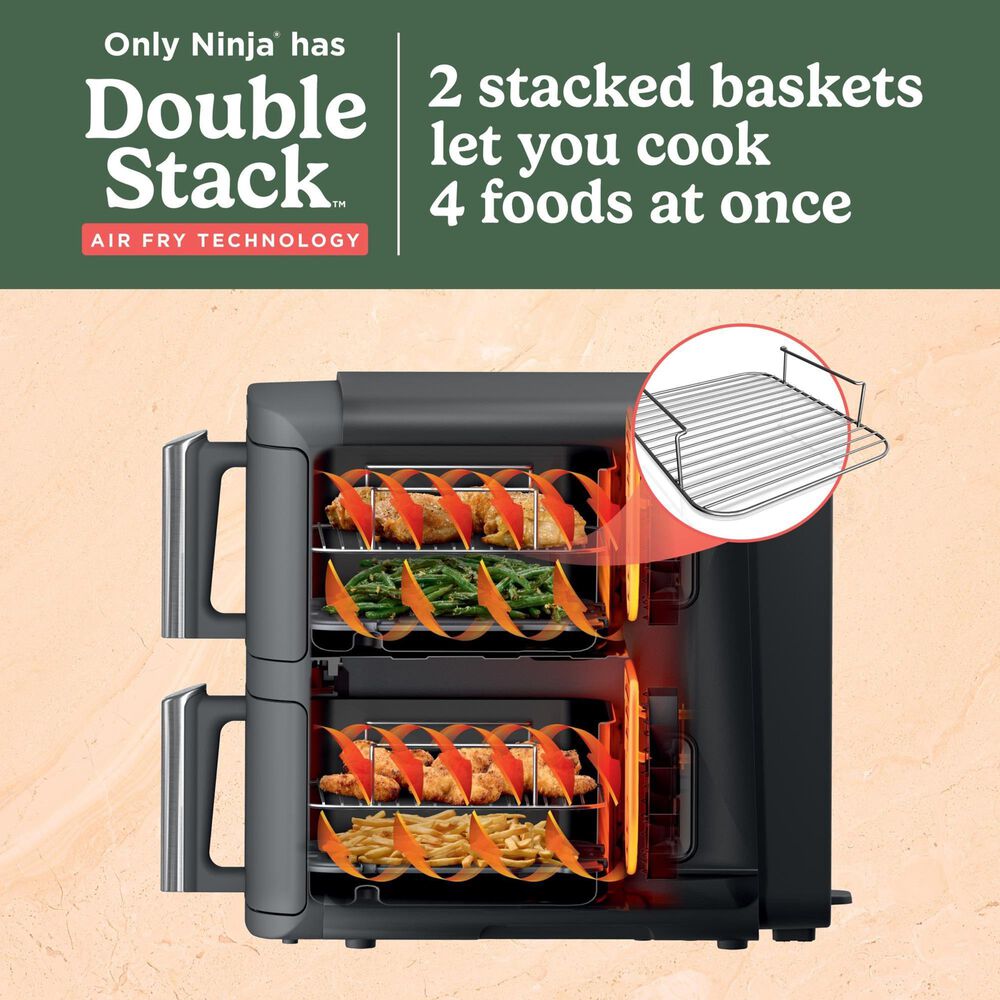 Ninja DoubleStack XL 2 Basket Multi Rack Air Fryer in Gray, , large