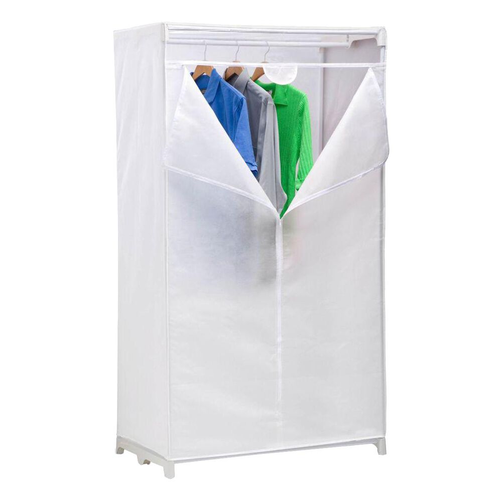 Honey Can Do 36" Cloth Wardrobe in White, , large