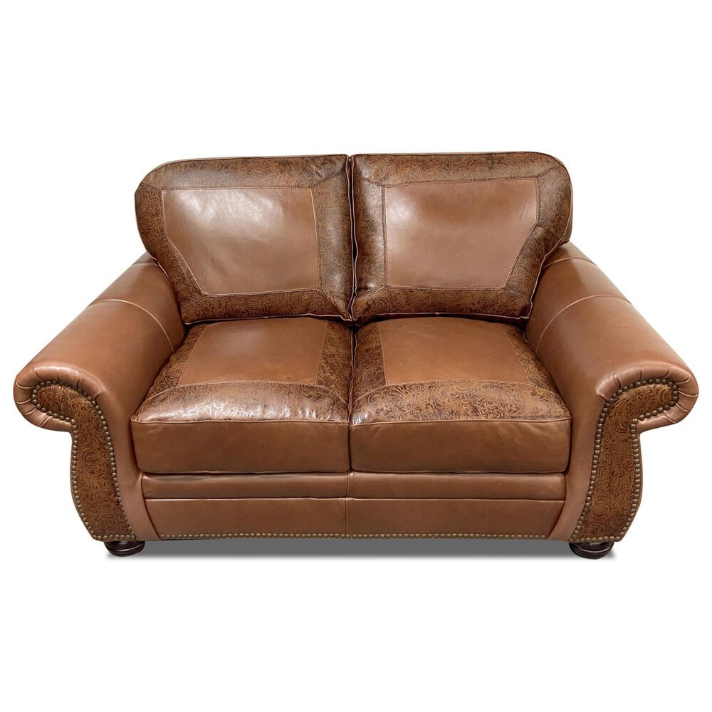 USA Premium Leather Leather Loveseat in Almond, , large