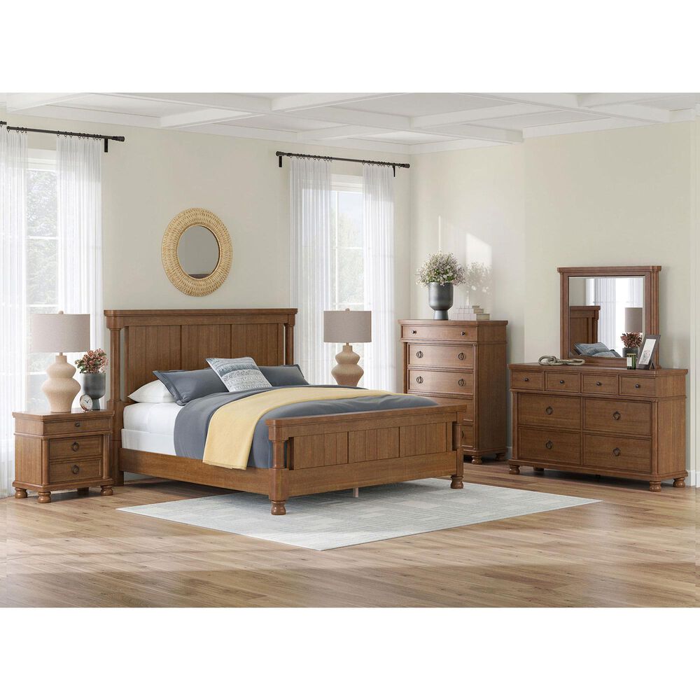 Ashley Rowlenstown 5-Piece King Panel Bedroom Set in Brown, , large