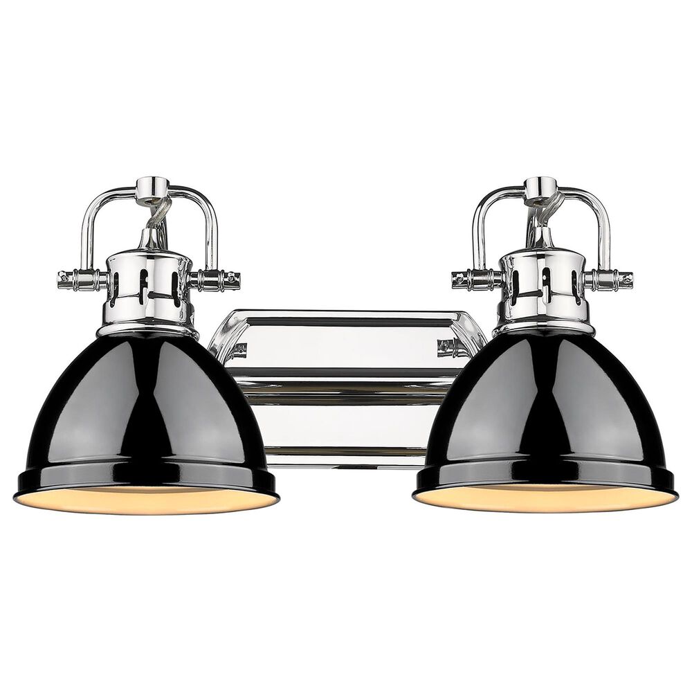 Golden Lighting Duncan 2-Light Bath Vanity in Chrome and Glossy Black, , large