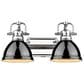 Golden Lighting Duncan 2-Light Bath Vanity in Chrome and Glossy Black, , large