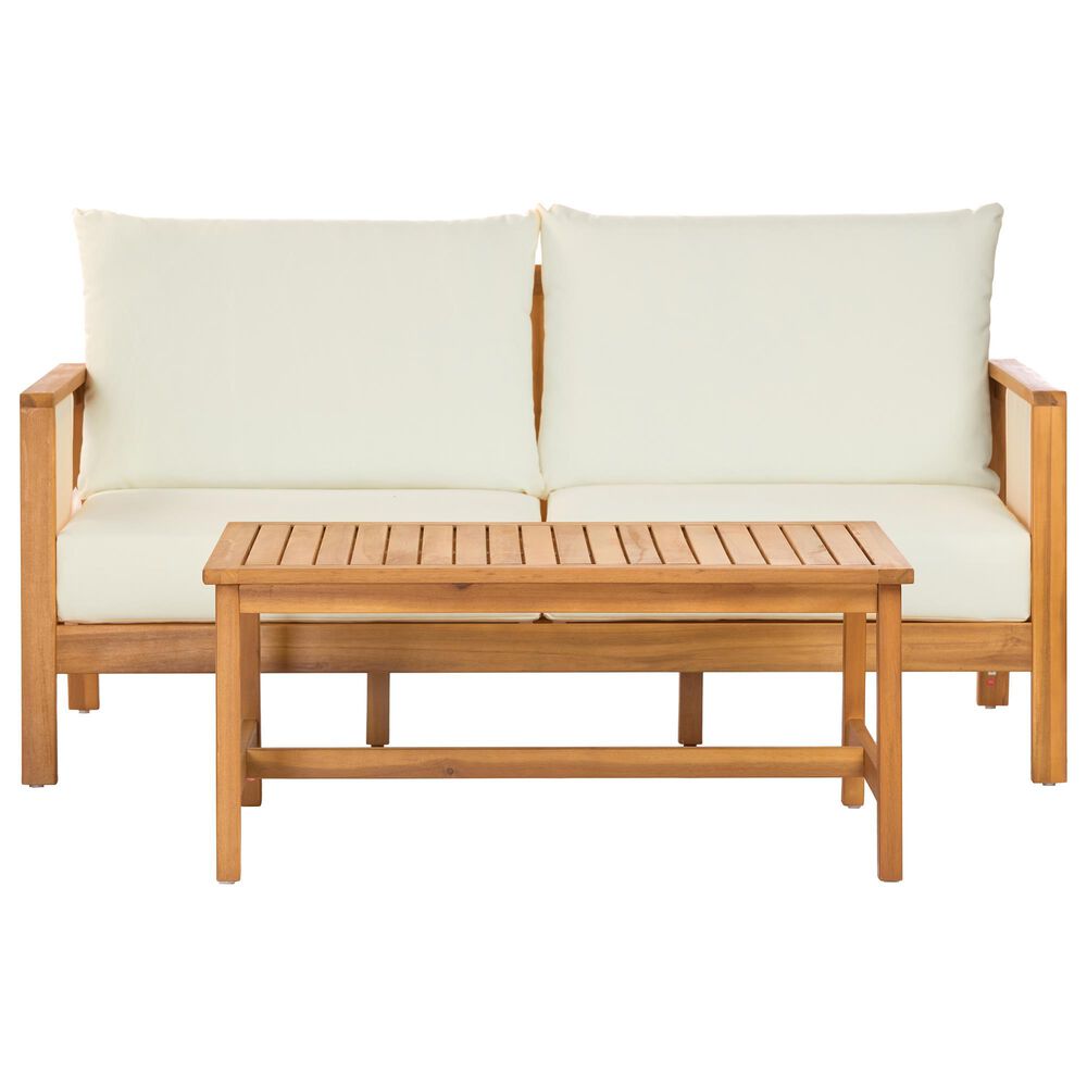 HOMLUX 2-Piece Outdoor Conversation Set with Cushions in Brown and Beige, , large