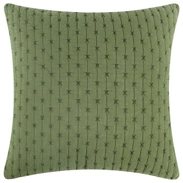 Levtex Cross Stitch 18" x 18" Throw Pillow in Forest Green, , large