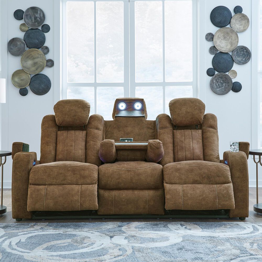 Ashley Wolfridge Power Reclining Sofa in Brindle, , large