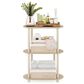 HOMLUX Turn-N-Tube 3-Tier Oval Side Display Rack in Bauhaus Oak and Beige, , large