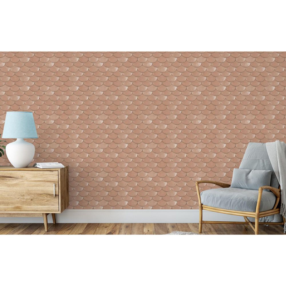 Tempaper Brass Belly 396&quot; x 20.5&quot; Peel and Stick Wallpaper in Blush, , large