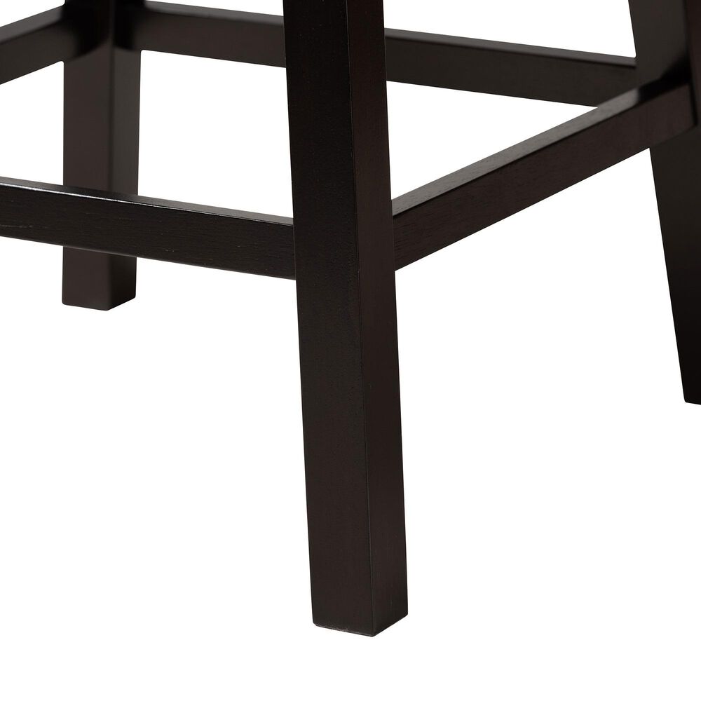 Baxton Studio Theron Swivel Counter Stool with Grey Cushion in Espresso Brown (Set of 2), , large