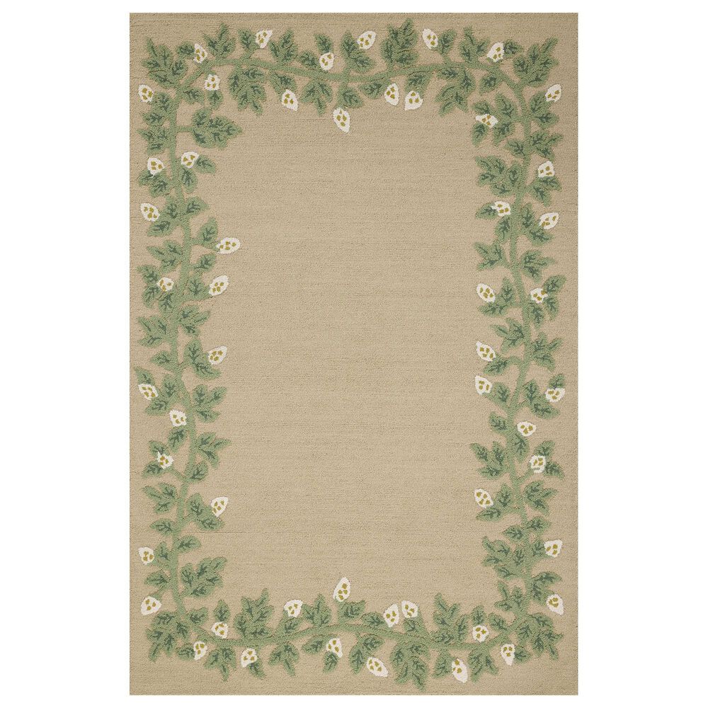 Rifle Paper Co. x Loloi Highgrove Nature Cream 5&#39; x 7&#39;6&quot; Area Rug, , large